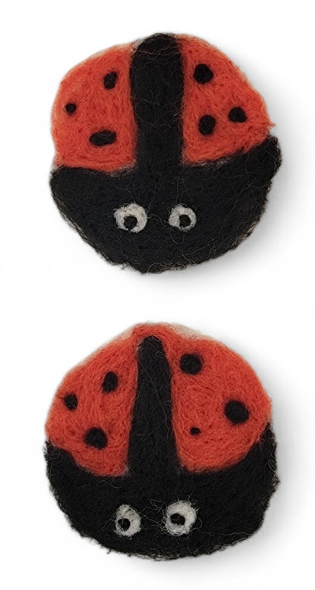 Wool Car Coasters-LadyBug